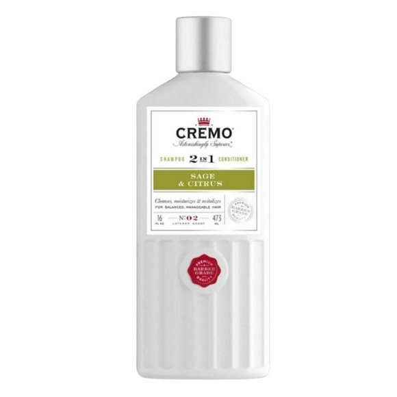 Other - Cremo Hair Shampoo 2 In 1 Conditioner Sage & Citrus Barber Grade Mens 16 OZ